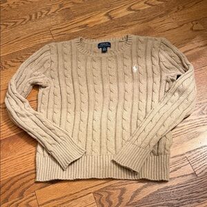 Polo Ralph Lauren Tan Cable Knit Pullover sweater size 8-10